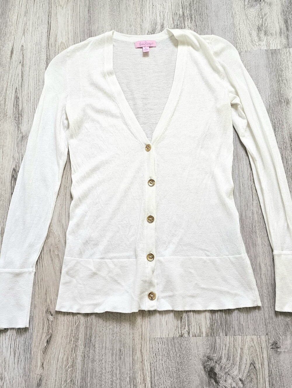 Lilly Pulitzer V Neck Marshmallow Button Cardigan